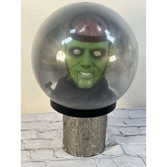 vtg Gemmy Animated Talking Brain Monster Frankenstein 14" Spirit Ball Halloween - Picture 10 of 10